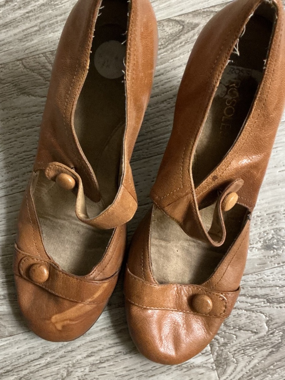 Aerosols comfort heel brown leather size 9